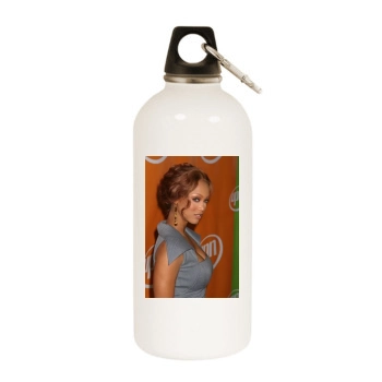 Tyra Banks White Water Bottle With Carabiner