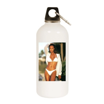 Tyra Banks White Water Bottle With Carabiner