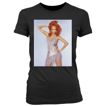 Tyra Banks Women's Junior Cut Crewneck T-Shirt