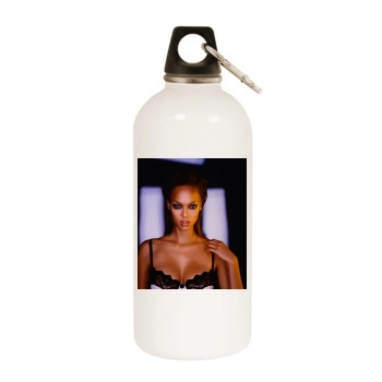 Tyra Banks White Water Bottle With Carabiner