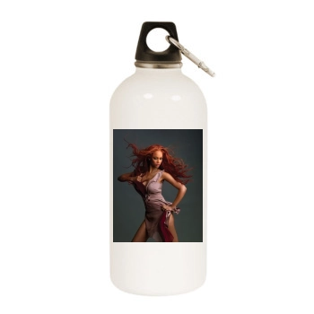 Tyra Banks White Water Bottle With Carabiner