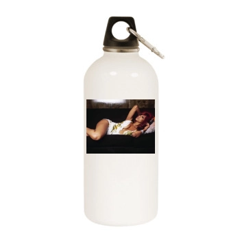 Tyra Banks White Water Bottle With Carabiner