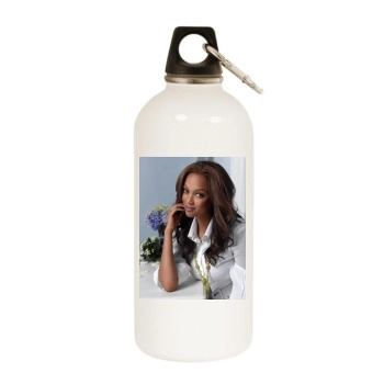 Tyra Banks White Water Bottle With Carabiner