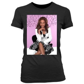 Tyra Banks Women's Junior Cut Crewneck T-Shirt