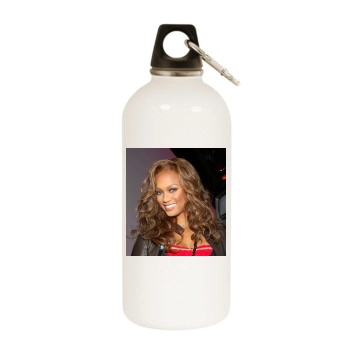 Tyra Banks White Water Bottle With Carabiner