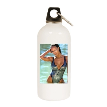 Tyra Banks White Water Bottle With Carabiner