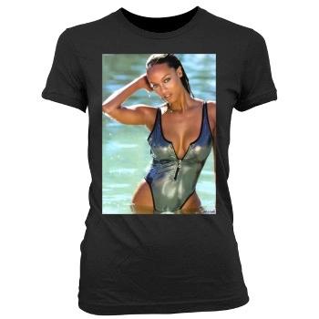 Tyra Banks Women's Junior Cut Crewneck T-Shirt