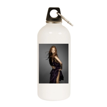 Tyra Banks White Water Bottle With Carabiner