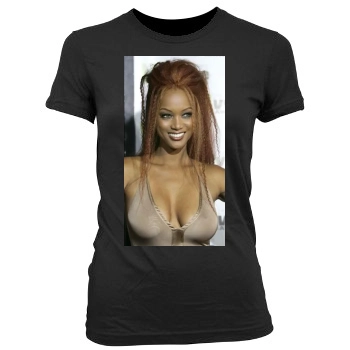 Tyra Banks Women's Junior Cut Crewneck T-Shirt