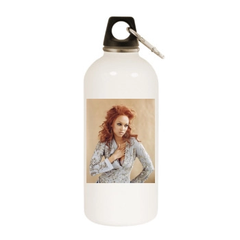 Tyra Banks White Water Bottle With Carabiner