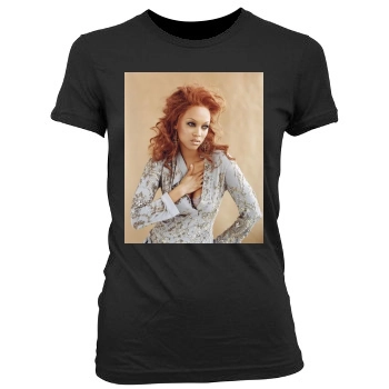 Tyra Banks Women's Junior Cut Crewneck T-Shirt