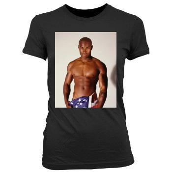 Tyson Beckford Women's Junior Cut Crewneck T-Shirt