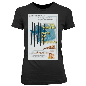 Face of a Fugitive (1959) Women's Junior Cut Crewneck T-Shirt