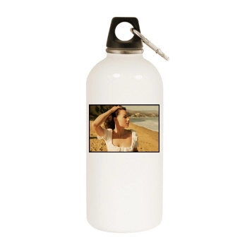 Minnie Driver White Water Bottle With Carabiner