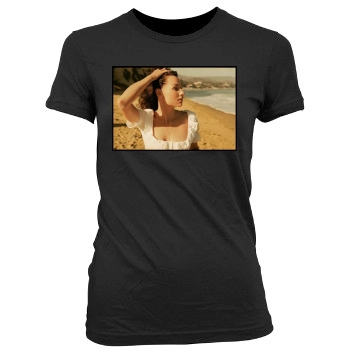 Minnie Driver Women's Junior Cut Crewneck T-Shirt