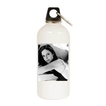 Minnie Driver White Water Bottle With Carabiner