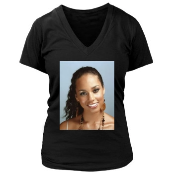 Alicia Keys Women's Deep V-Neck TShirt