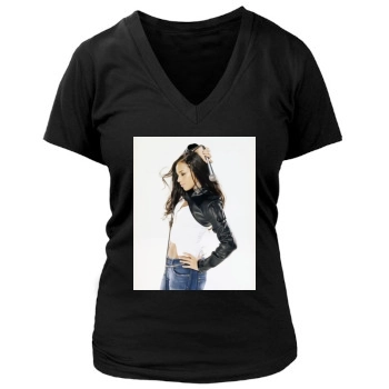 Alicia Keys Women's Deep V-Neck TShirt