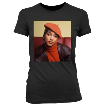 Alicia Keys Women's Junior Cut Crewneck T-Shirt