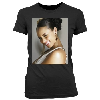 Alicia Keys Women's Junior Cut Crewneck T-Shirt