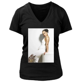 Alicia Keys Women's Deep V-Neck TShirt