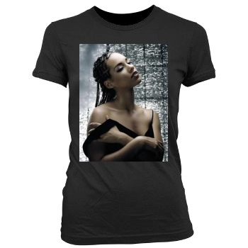 Alicia Keys Women's Junior Cut Crewneck T-Shirt