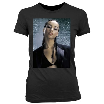 Alicia Keys Women's Junior Cut Crewneck T-Shirt