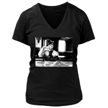 Alicia Keys Women's Deep V-Neck TShirt