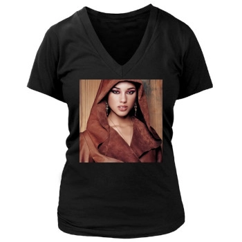 Alicia Keys Women's Deep V-Neck TShirt