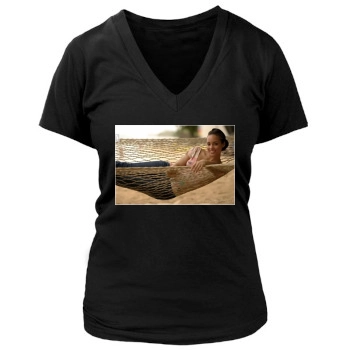 Alicia Keys Women's Deep V-Neck TShirt