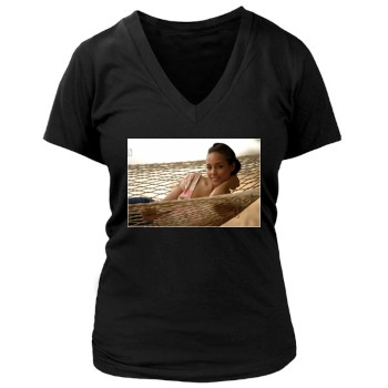 Alicia Keys Women's Deep V-Neck TShirt