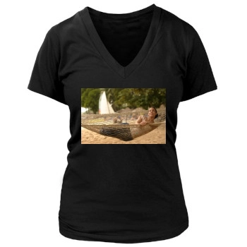 Alicia Keys Women's Deep V-Neck TShirt