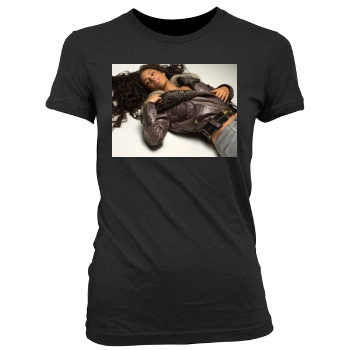 Alicia Keys Women's Junior Cut Crewneck T-Shirt