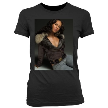 Alicia Keys Women's Junior Cut Crewneck T-Shirt