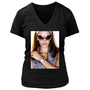 Alessandra Ambrosio Women's Deep V-Neck TShirt