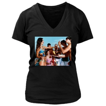 Alessandra Ambrosio Women's Deep V-Neck TShirt