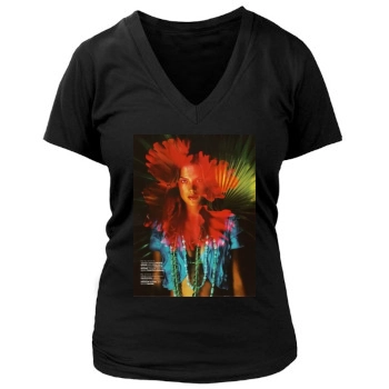 Alessandra Ambrosio Women's Deep V-Neck TShirt