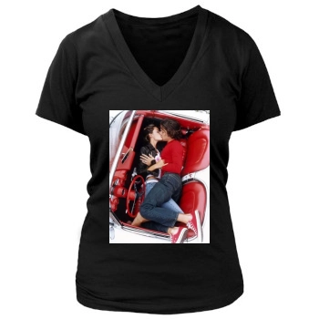 Alessandra Ambrosio Women's Deep V-Neck TShirt