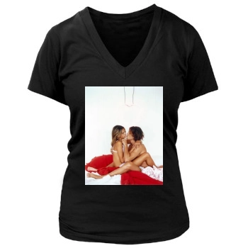 Alessandra Ambrosio Women's Deep V-Neck TShirt