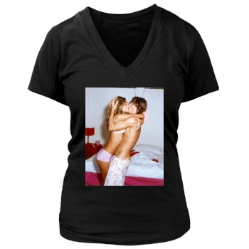 Alessandra Ambrosio Women's Deep V-Neck TShirt