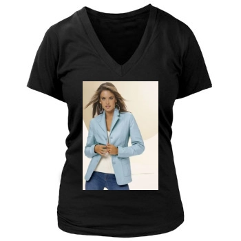 Alessandra Ambrosio Women's Deep V-Neck TShirt