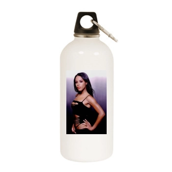 Aaliyah White Water Bottle With Carabiner