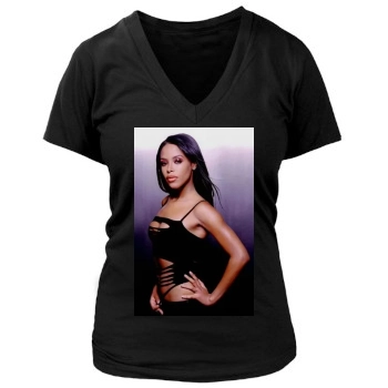 Aaliyah Women's Deep V-Neck TShirt