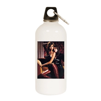 Adriana Lima White Water Bottle With Carabiner