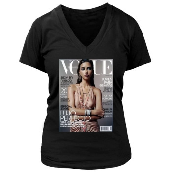 Adriana Lima Women's Deep V-Neck TShirt