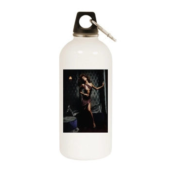 Adriana Lima White Water Bottle With Carabiner