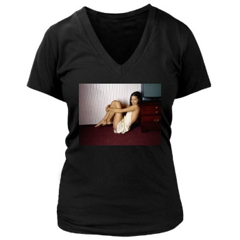 Adriana Lima Women's Deep V-Neck TShirt