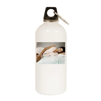 Adriana Lima White Water Bottle With Carabiner