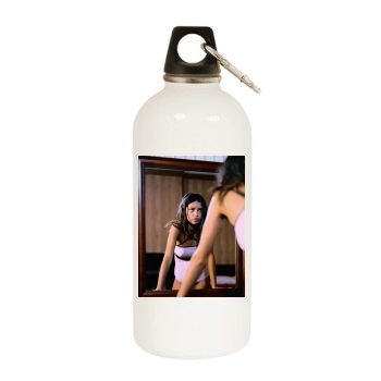 Adriana Lima White Water Bottle With Carabiner