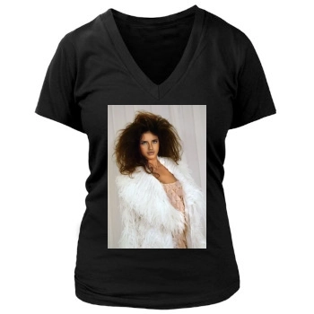 Adriana Lima Women's Deep V-Neck TShirt